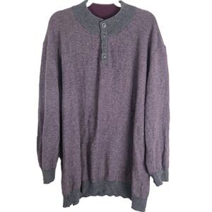 Klaun Boehler Switzerland Mens 3XL cashmere Blend Sweater Button Madenin Italy